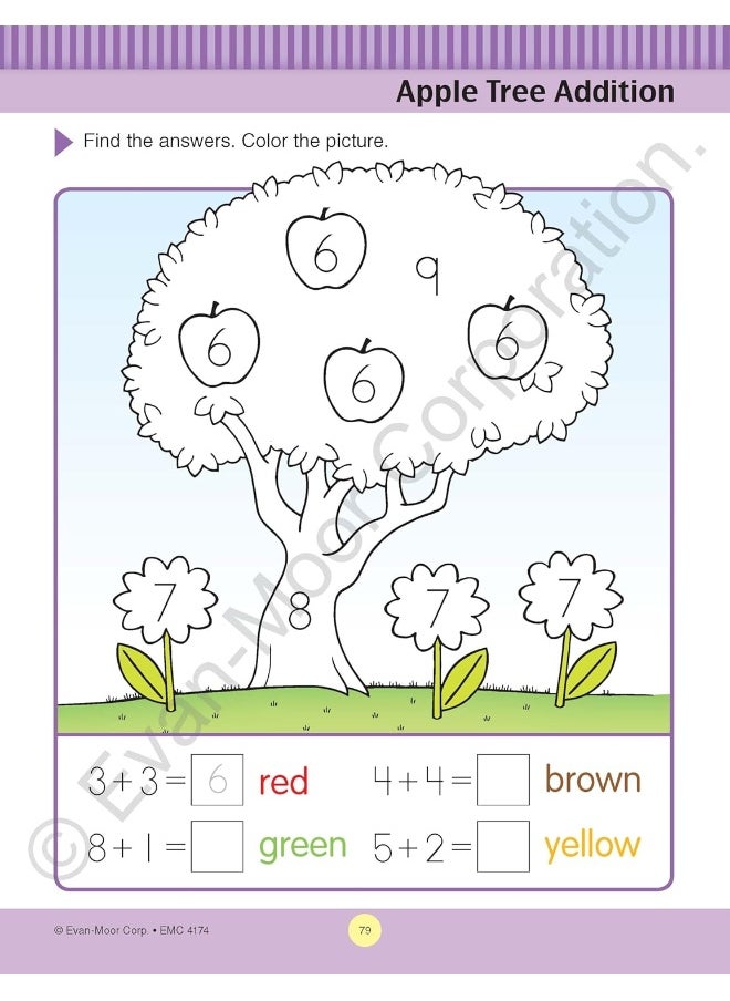 null - Math Skills, Kindergarten Workbook: At-Home Tutor, Counting, Shapes, Graphs, Money, Addition, Subtraction - Image 1