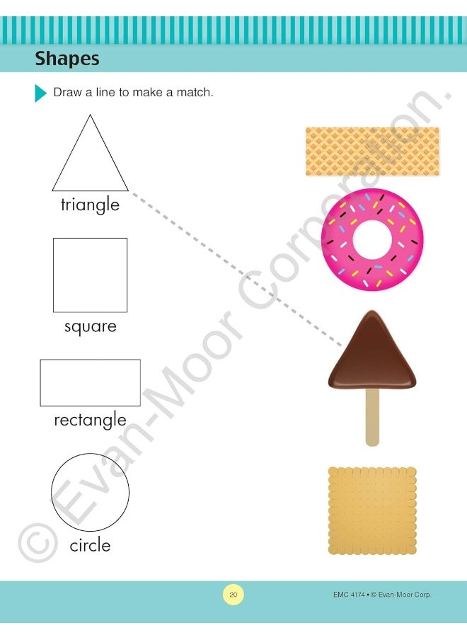 null - Math Skills, Kindergarten Workbook: At-Home Tutor, Counting, Shapes, Graphs, Money, Addition, Subtraction - Image 1