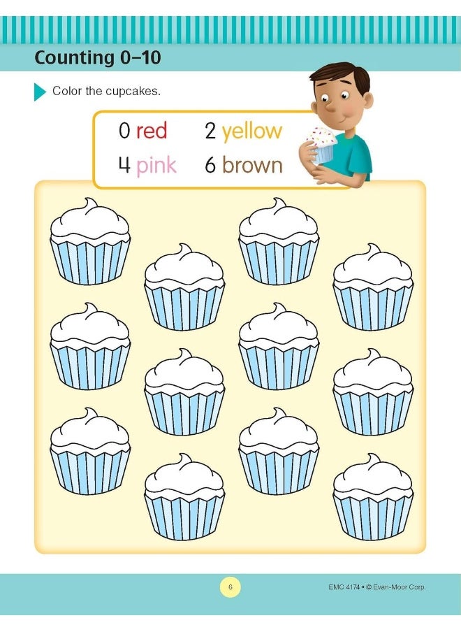 null - Math Skills, Kindergarten Workbook: At-Home Tutor, Counting, Shapes, Graphs, Money, Addition, Subtraction - Image 1