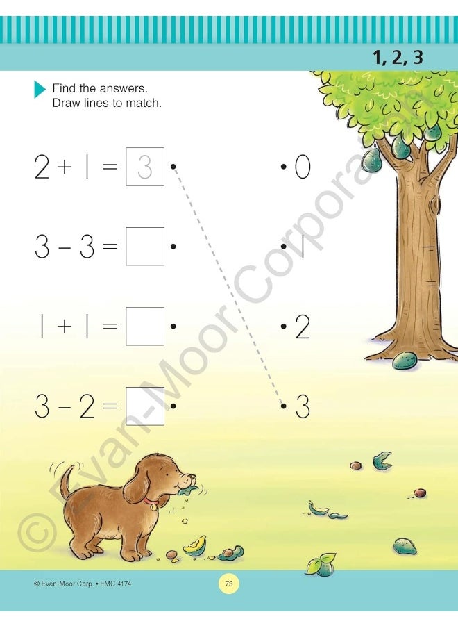 null - Math Skills, Kindergarten Workbook: At-Home Tutor, Counting, Shapes, Graphs, Money, Addition, Subtraction - Image 1