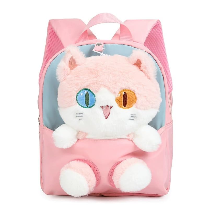 Toddler Backpack Back to School Gifts for Girls Soft Plush Backpacks with Plush Kitty Doll for Preschool Daycare Travel