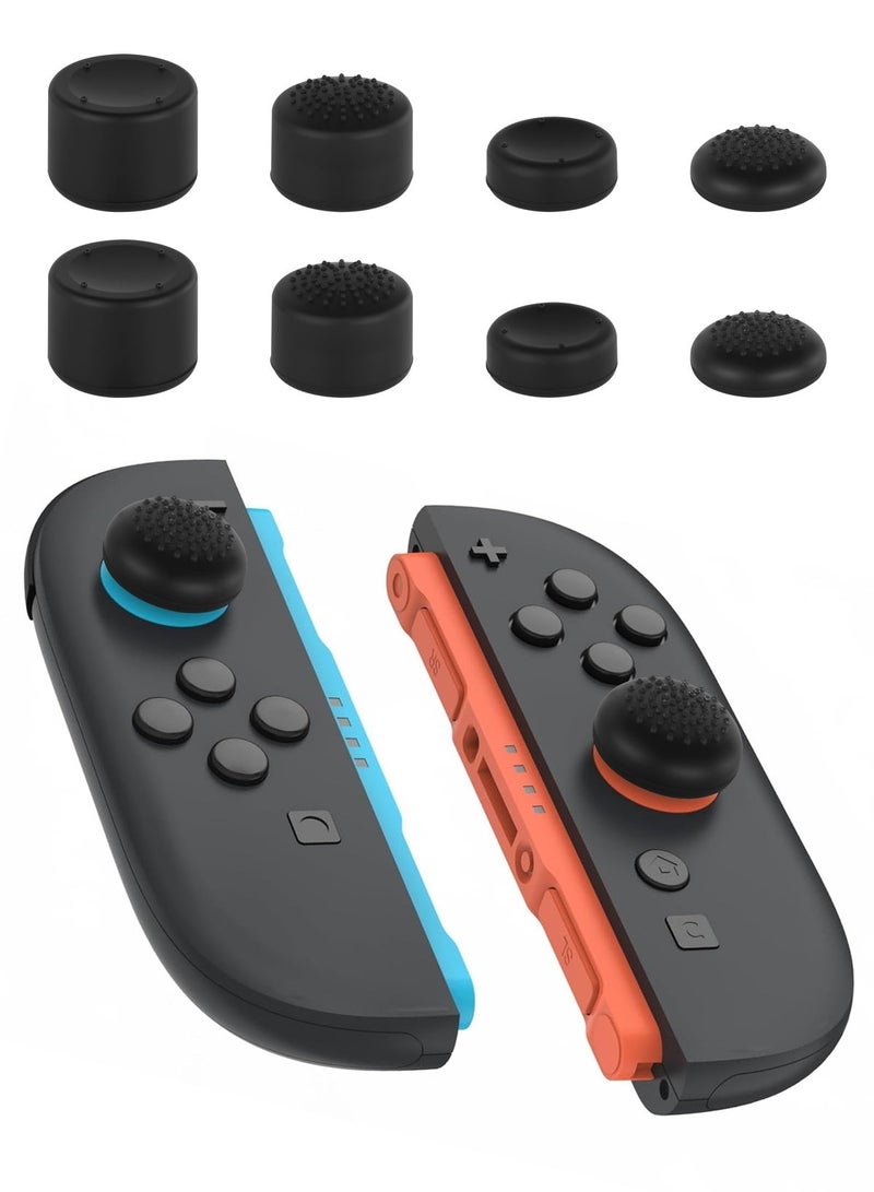 نكومي أغطية عصا التحكم التناظرية لجهاز Switch 2، حماية شاملة، مصنوعة من السيليكون، مقاومة للخدش ومانعة للانزلاق، مخصصة لعصا التحكم التناظرية في جهاز Switch 2، عبوة من 8 قطع، 4 خيارات للارتفاع، لون أسود - Image 1