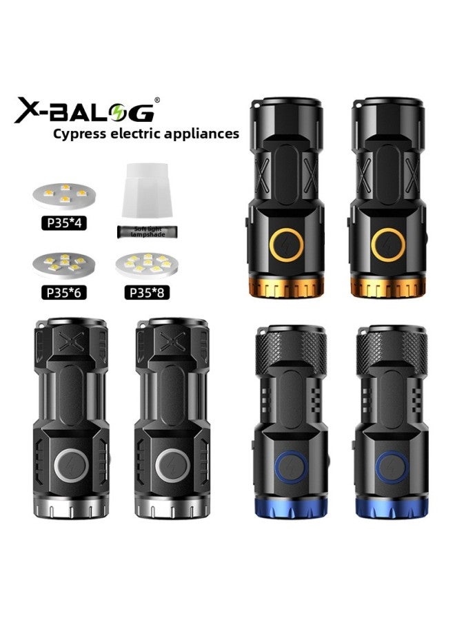 2024 Temu AliExpress Four Six Eight Eye Flashlight Magnetic Cap Clip Light Flashlight-Product Specifications:BL-S74-P35-14500(500mAh)-color Box-with Soft Mask  - Image 2