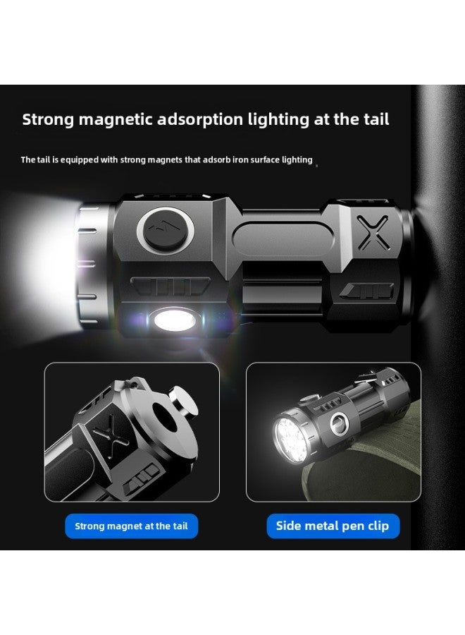 2024 Temu AliExpress Four Six Eight Eye Flashlight Magnetic Cap Clip Light Flashlight-Product Specifications:BL-S74-P35-14500(500mAh)-color Box-with Soft Mask  - Image 3