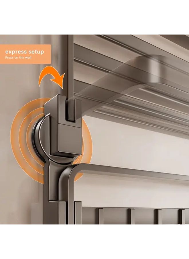 Large Suction Cup Towel Rack No Drill Wall Mounted Heavy Duty Aluminum Storage - Image 4