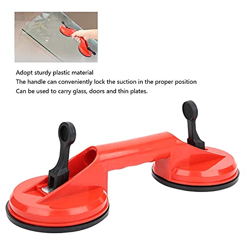 uptodateproducts 2 Pcs Double Vacuum Suction Cup Red Plastic 60 kg extractor Glass Lifter for Moving and Laying Tiles Marble Granite - Image 4