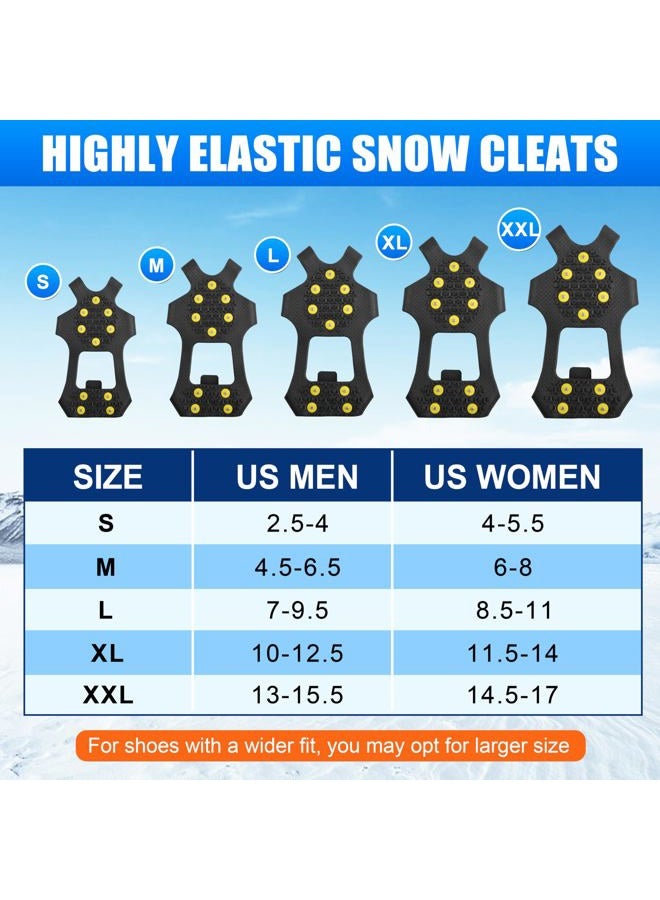 OROOTL Ice and Snow Grips, Anti-Slip Ice Cleats for Shoe Boot, Durable 10 Steel Studs Stretchable Traction Cleats Over Shoe for Men Women - Image 5