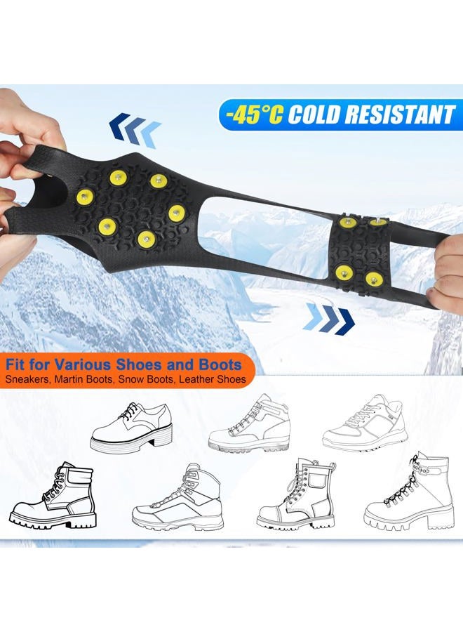 OROOTL Ice and Snow Grips, Anti-Slip Ice Cleats for Shoe Boot, Durable 10 Steel Studs Stretchable Traction Cleats Over Shoe for Men Women - Image 4