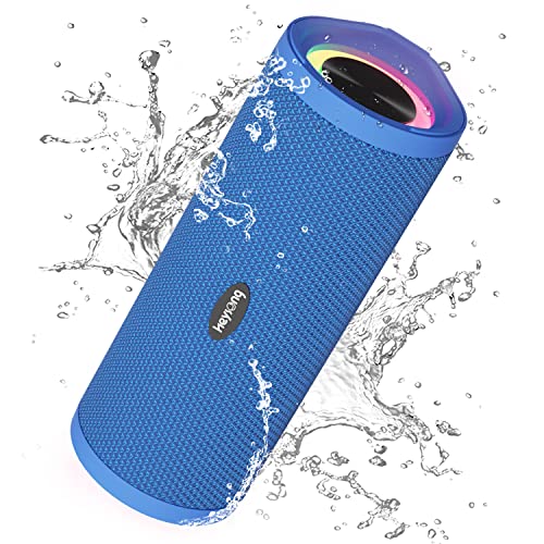 HEYSONG Portable Bluetooth Speaker, Waterproof Wireless Shower Outdoor Speakers, IPX7 Floating, 5000mAh, TF Card, Good Bass, Loud Sound for Beach, Pool, Kayak Accessories, Gifts for Men Women - Blue - Image 1