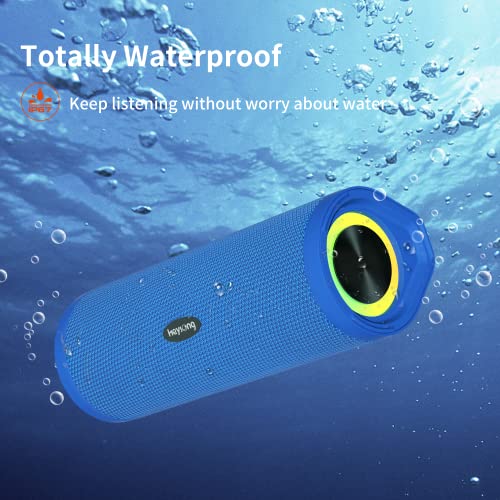HEYSONG Portable Bluetooth Speaker, Waterproof Wireless Shower Outdoor Speakers, IPX7 Floating, 5000mAh, TF Card, Good Bass, Loud Sound for Beach, Pool, Kayak Accessories, Gifts for Men Women - Blue - Image 2