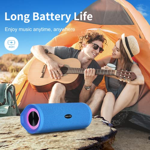 HEYSONG Portable Bluetooth Speaker, Waterproof Wireless Shower Outdoor Speakers, IPX7 Floating, 5000mAh, TF Card, Good Bass, Loud Sound for Beach, Pool, Kayak Accessories, Gifts for Men Women - Blue - Image 3