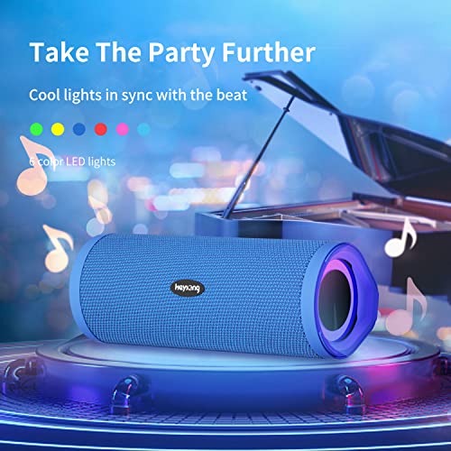 HEYSONG Portable Bluetooth Speaker, Waterproof Wireless Shower Outdoor Speakers, IPX7 Floating, 5000mAh, TF Card, Good Bass, Loud Sound for Beach, Pool, Kayak Accessories, Gifts for Men Women - Blue - Image 4
