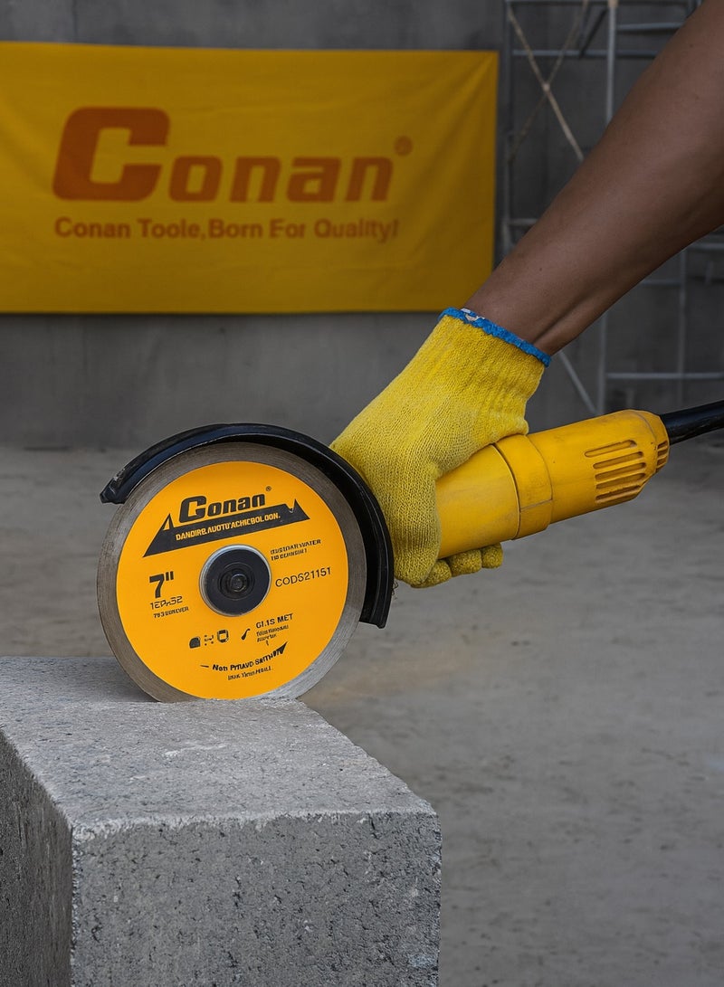 Conan 7" (180mm) Wet Diamond Cutting Disc – Model COD607, Ideal for Marble, Concrete, Bricks, Plaster & Tiles, 22.23mm Arbor, Max RPM 8600 - Image 4