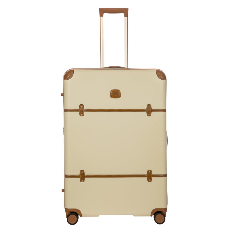 Bric's Brics Bellagio 30 Spinner Trunk Luxury Hardshell Check In Luggage with Large Wheels Telescopic Handle Leather Detailing Expandable Rolling Suitcase 32 Cream - Image 2