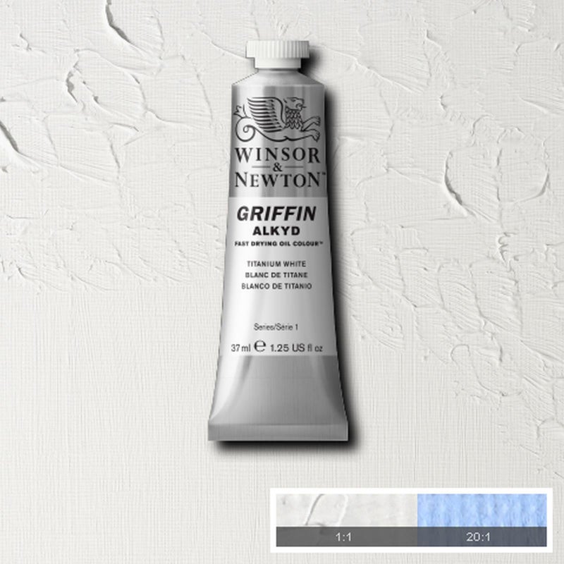 Winsor Newton Winsor & Newton Griffin Alkyd Fast Drying Oil Paint, 37ml (1.25-oz) tube, Titanium White - Image 4