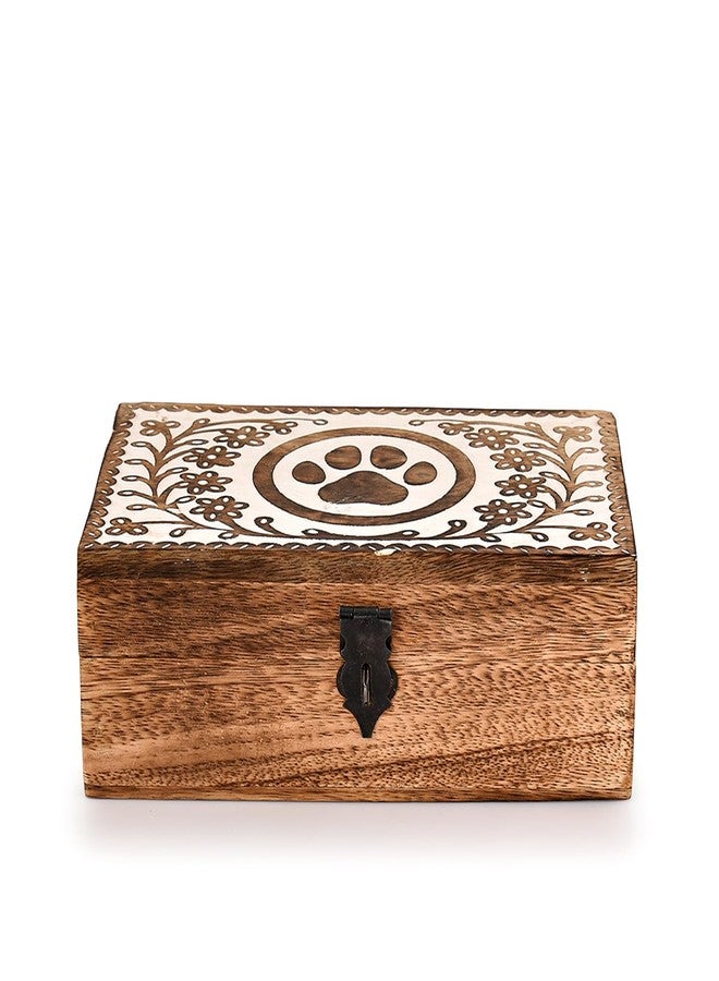 Mahasu Jewelry Boxes Mango Wood Paw Design-Trinket Box Ladies-Jewellery Multipurpose Treasure Chest Decorative Storage Bin (8" x 5" x 3") - Image 3