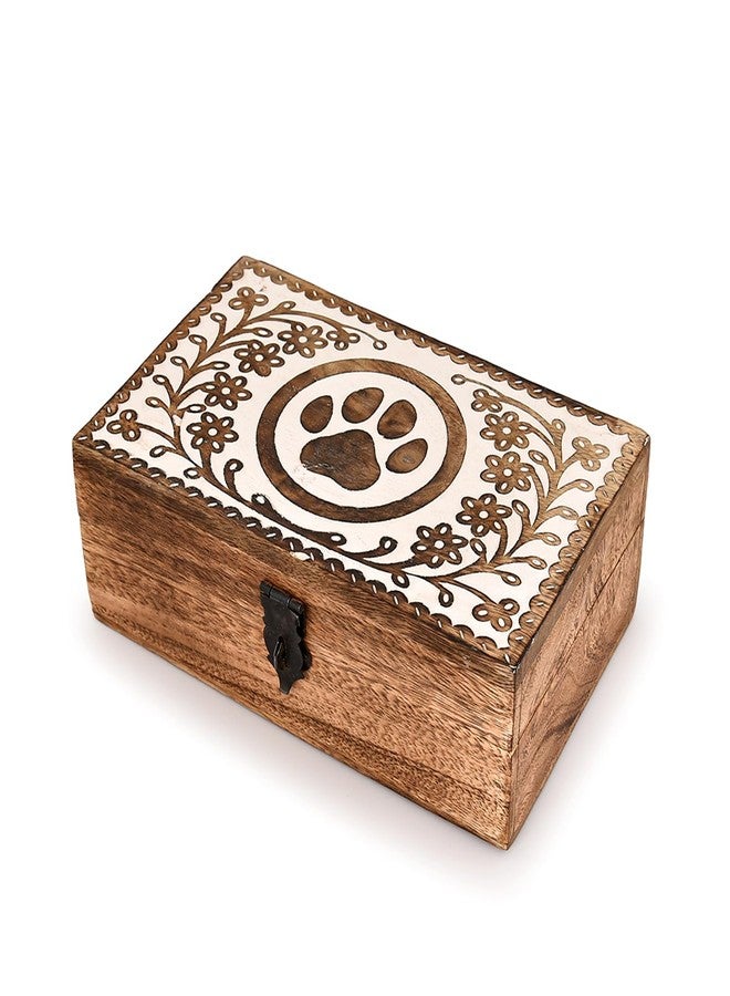 Mahasu Jewelry Boxes Mango Wood Paw Design-Trinket Box Ladies-Jewellery Multipurpose Treasure Chest Decorative Storage Bin (8" x 5" x 3") - Image 1