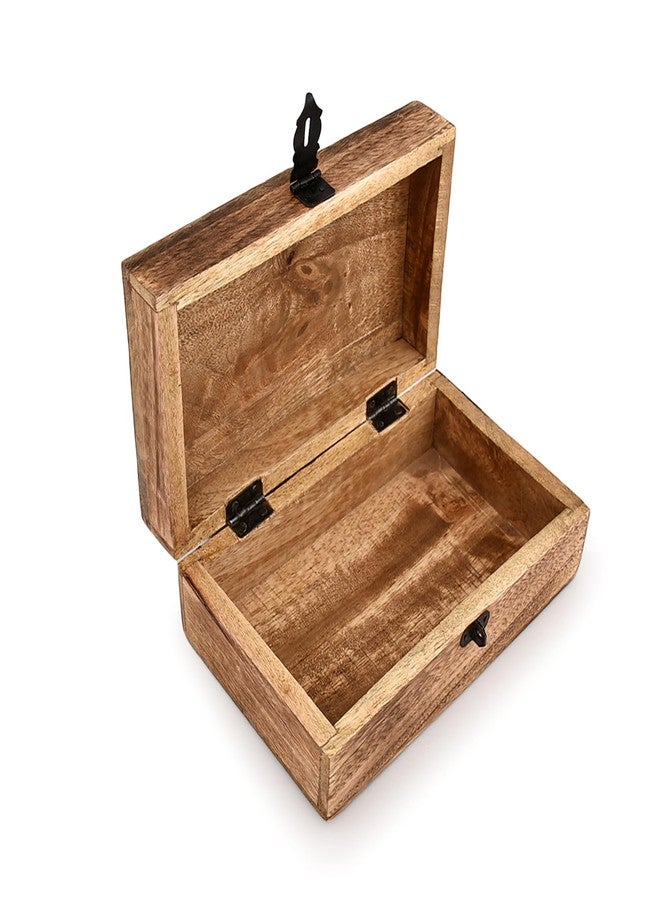 Mahasu Jewelry Boxes Mango Wood Paw Design-Trinket Box Ladies-Jewellery Multipurpose Treasure Chest Decorative Storage Bin (8" x 5" x 3") - Image 4