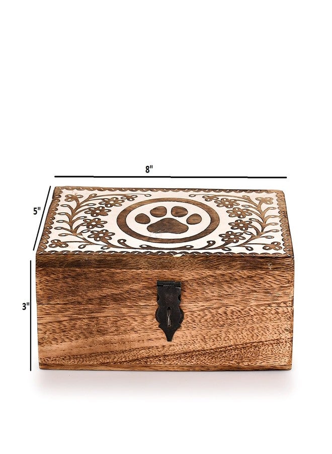 Mahasu Jewelry Boxes Mango Wood Paw Design-Trinket Box Ladies-Jewellery Multipurpose Treasure Chest Decorative Storage Bin (8" x 5" x 3") - Image 5