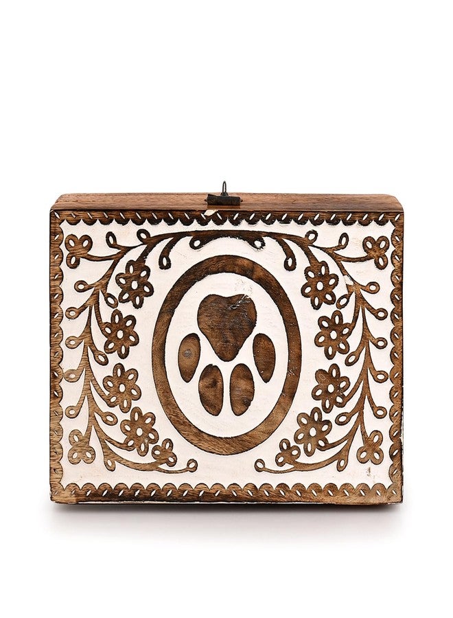 Mahasu Jewelry Boxes Mango Wood Paw Design-Trinket Box Ladies-Jewellery Multipurpose Treasure Chest Decorative Storage Bin (8" x 5" x 3") - Image 2