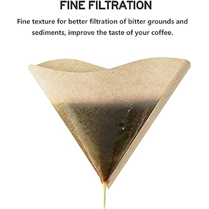 Bandai Tame Pour Over Coffee Dripper And Filter Paper Set Dripper And 40 Pieces Disposable V60 Barista Tools Home Coffee Maker Cone Brown Paper Coffee Filters For Pour Over Coffee 12Cup - Image 5