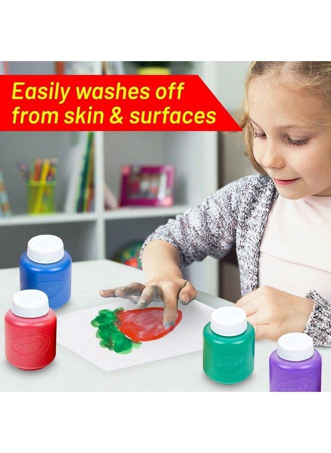The Mega Deals - Washable Kids Paint 6 Count 7 Paint Brushes Paint Palette Washable Paint Set For Kids Craft Projects Finger Painting Supplies Kit - Image 1