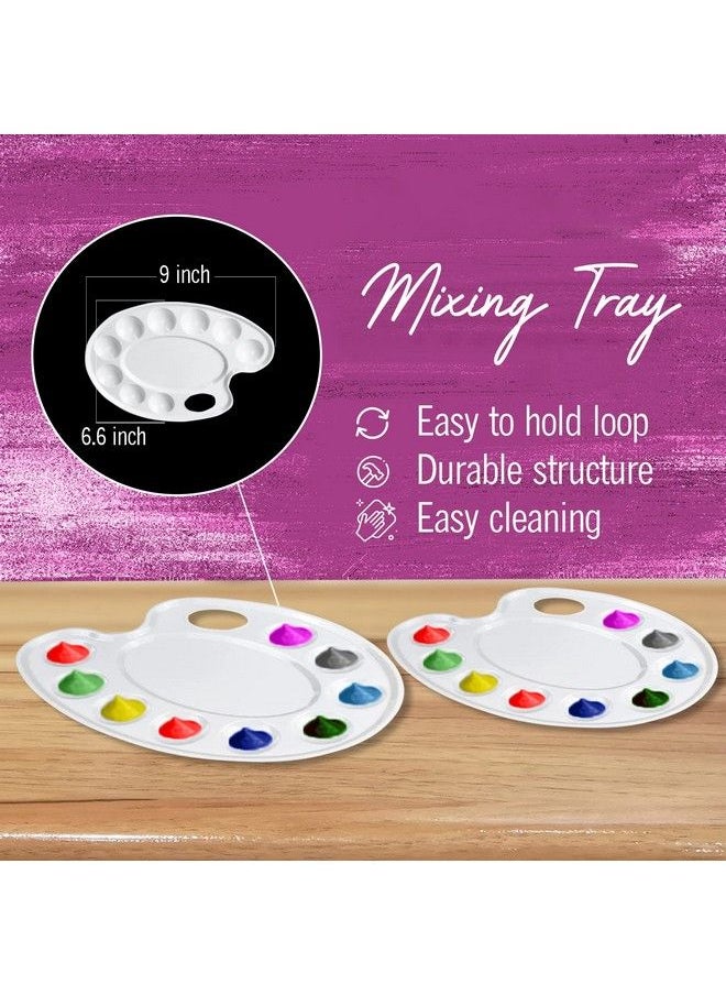 The Mega Deals - Washable Kids Paint 6 Count 7 Paint Brushes Paint Palette Washable Paint Set For Kids Craft Projects Finger Painting Supplies Kit - Image 1