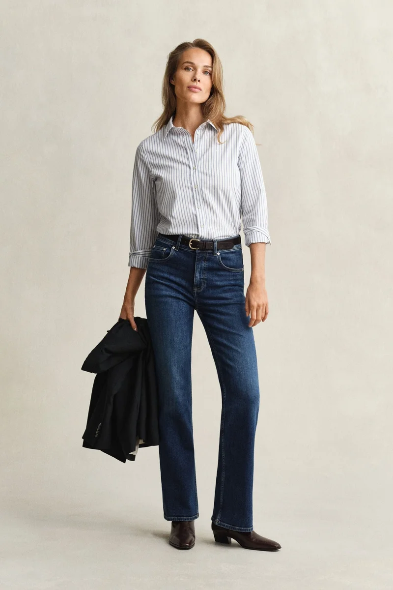 غانت Regular Fit Classic Poplin Striped Shirt