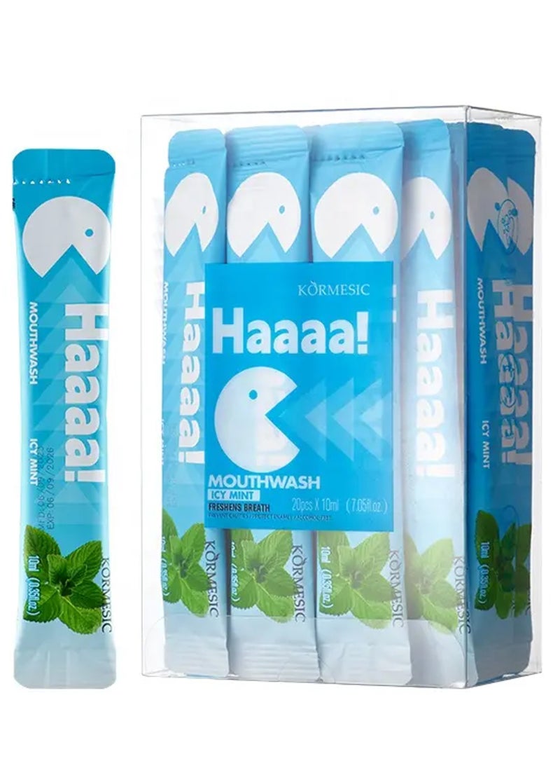 Kormesic - Portable Disposable Refreshing Mouthwash and Freshener Ice Mint 10 ml 20 Pieces - Image 1