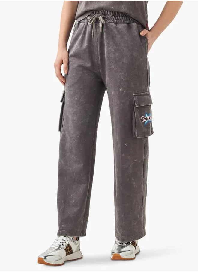 SP Characters Barbie Print Cargo Joggers with Drawstring Closure