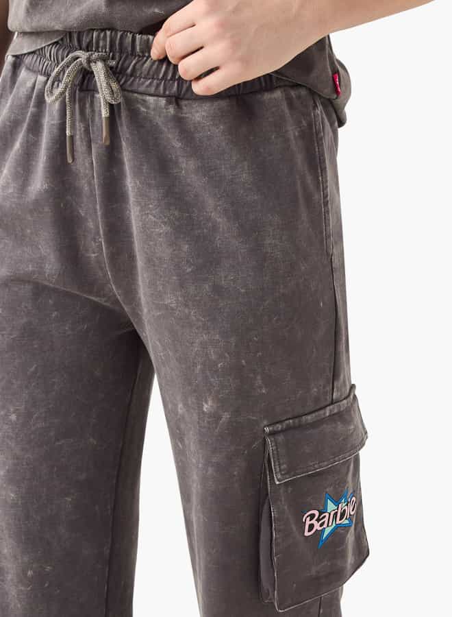 اس بي كاركترز بنطلون جوجر بطبعة باربي مع رباط - Image 4