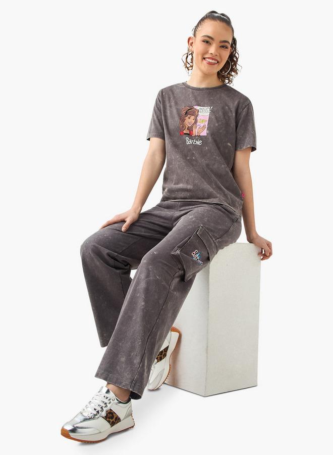 اس بي كاركترز بنطلون جوجر بطبعة باربي مع رباط - Image 2