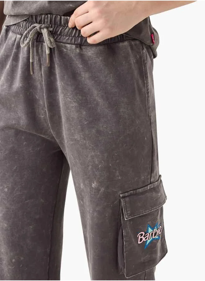 اس بي كاركترز Barbie Print Cargo Joggers with Drawstring Closure