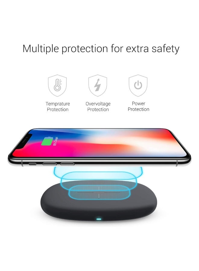 KUKH Portable 15W Wireless Charger Compatible with Qi-Enabled Phones, Compact and Sleek Fast Charging Pad - Image 4