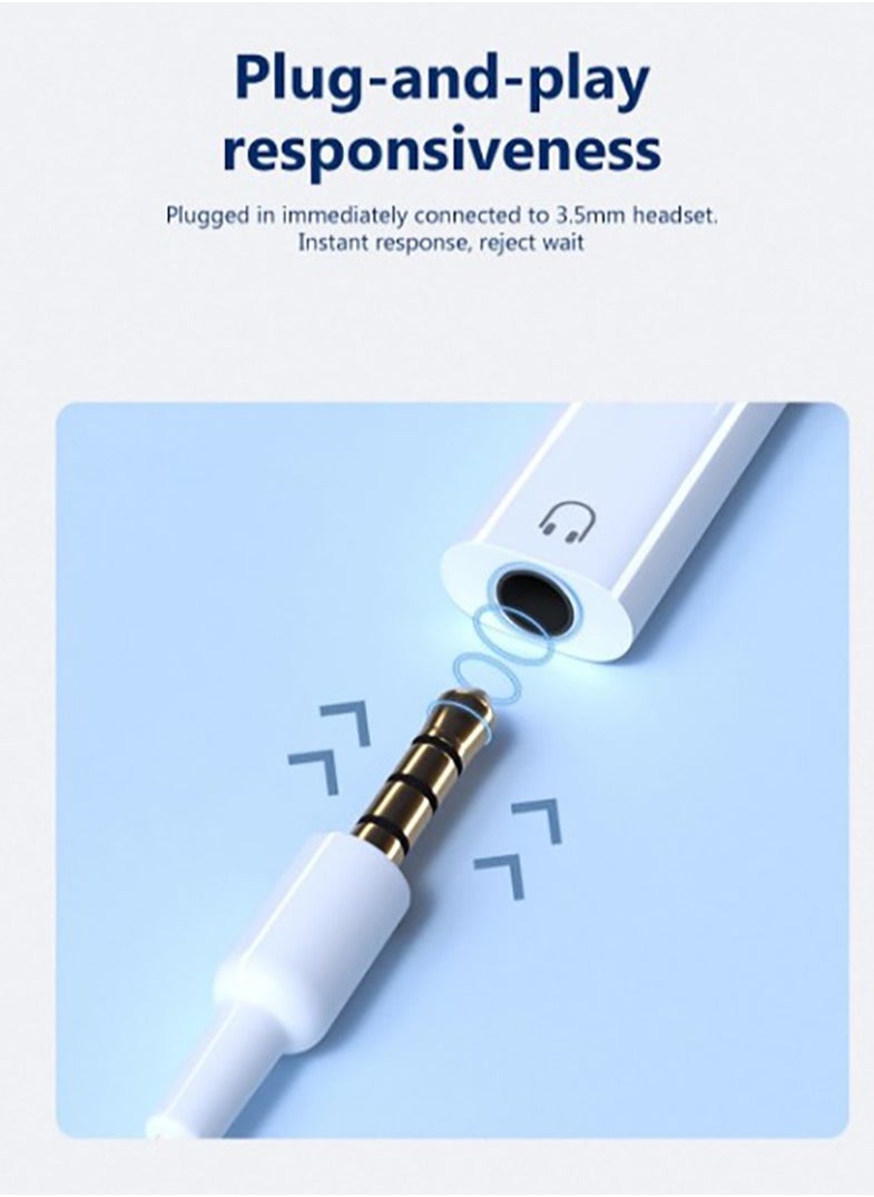 USB C to 3.5mm Audio Headphone Adapter, USB Typc C to 3.5mm Aux Adapter, Support Voice Function Compatible with iPhone 16/15 Plus/16/15 Pro Max Samsung GalaxyS24 S23 Plus 1Pack