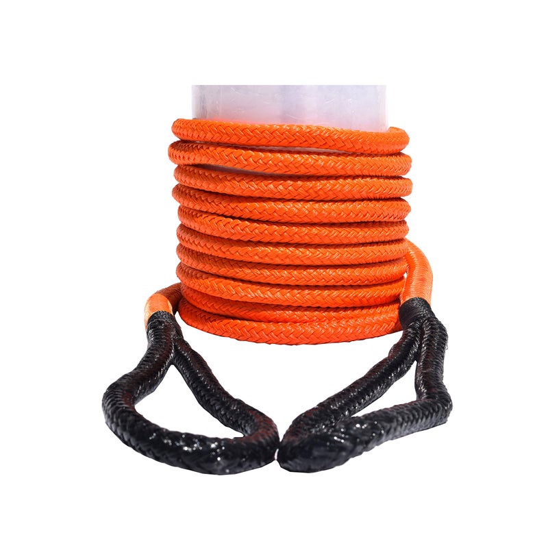 QIQU Kinetic Recovery & Tow Rope Heavy Duty Vehicle Tow Strap Rope for Truck ATV UTV SUV Snowmobile and 4x4 Off-Road Recovery 3 Size to Choose(1/2â€™â€™/3/4â€™â€™/1â€™â€™) 3 Color (1/2''x20', Orange) - Image 1