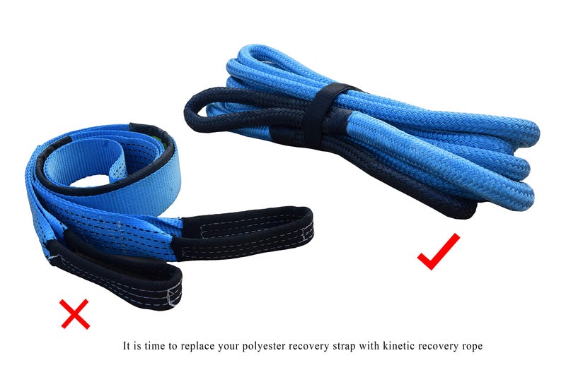 QIQU Kinetic Recovery & Tow Rope Heavy Duty Vehicle Tow Strap Rope for Truck ATV UTV SUV Snowmobile and 4x4 Off-Road Recovery 3 Size to Choose(1/2â€™â€™/3/4â€™â€™/1â€™â€™) 3 Color (1/2''x20', Orange) - Image 5