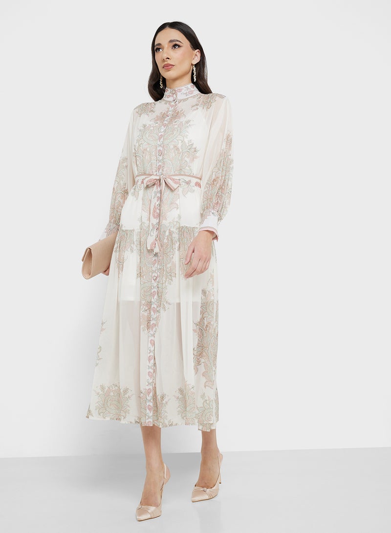 ايلا فستان بطبعة تجريدية - Image 1