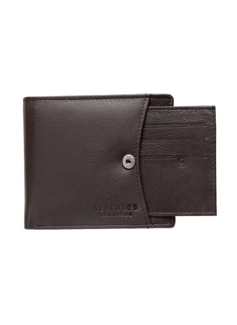 TEAKWOOD RFID Protected Genuine Leather Two Fold Wallet with coin pocket and card holder for Men  - Image 3
