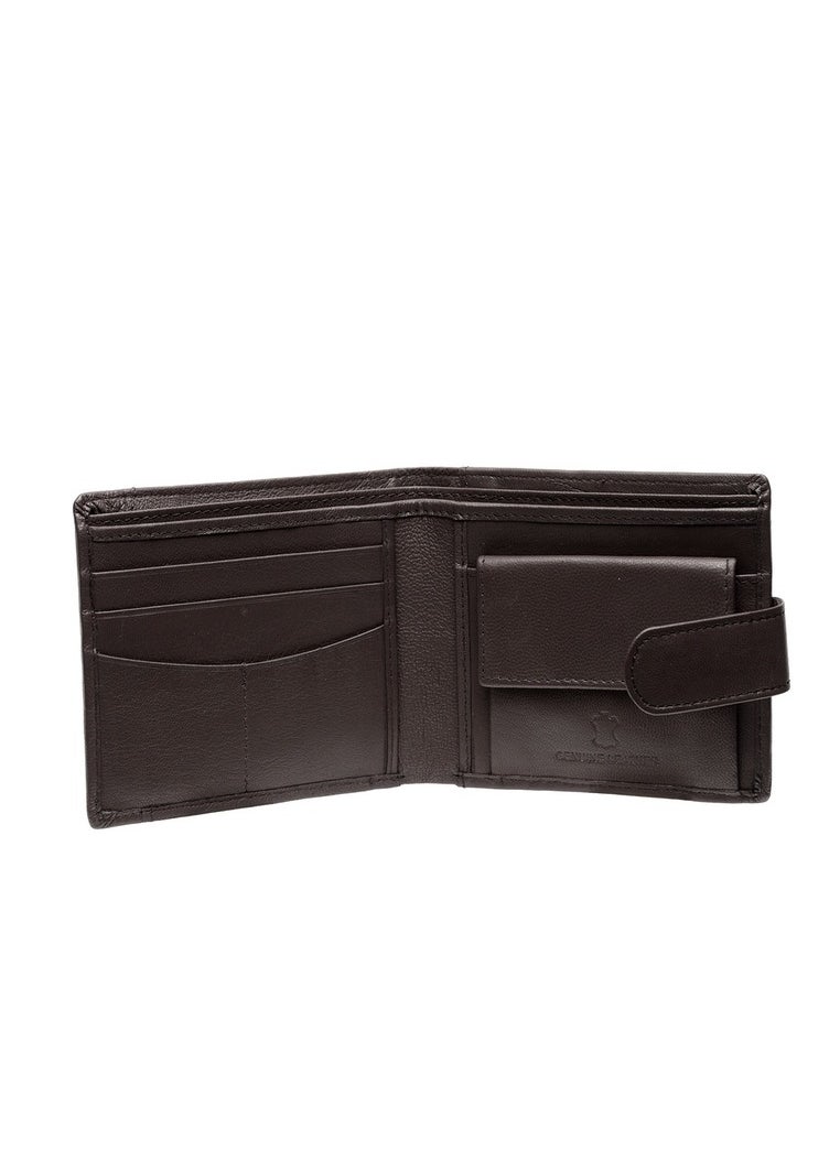 TEAKWOOD RFID Protected Genuine Leather Two Fold Wallet with coin pocket and card holder for Men  - Image 4