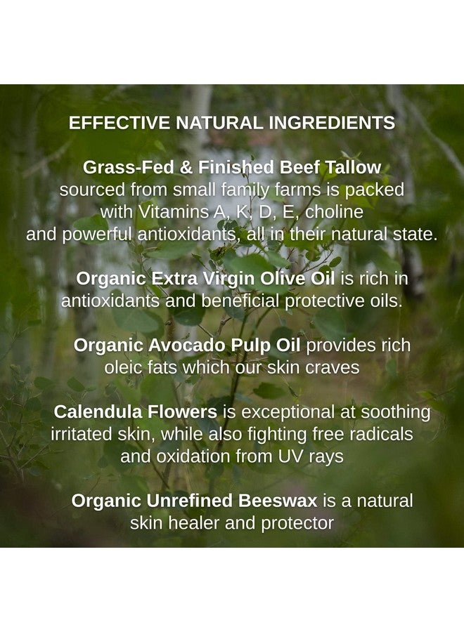 Shwally Tallow & Calendula Face & Body Balm - Paleo & Primal Tallow Moisturizer - 100% Grass Fed Tallow, Avocado & Olive Oils With Calendula Flowers - Rich in Vitamin A, K, D & E - All-Purpose Tallow Skin Care - 6 Oz (Unscented, 6) - Image 3