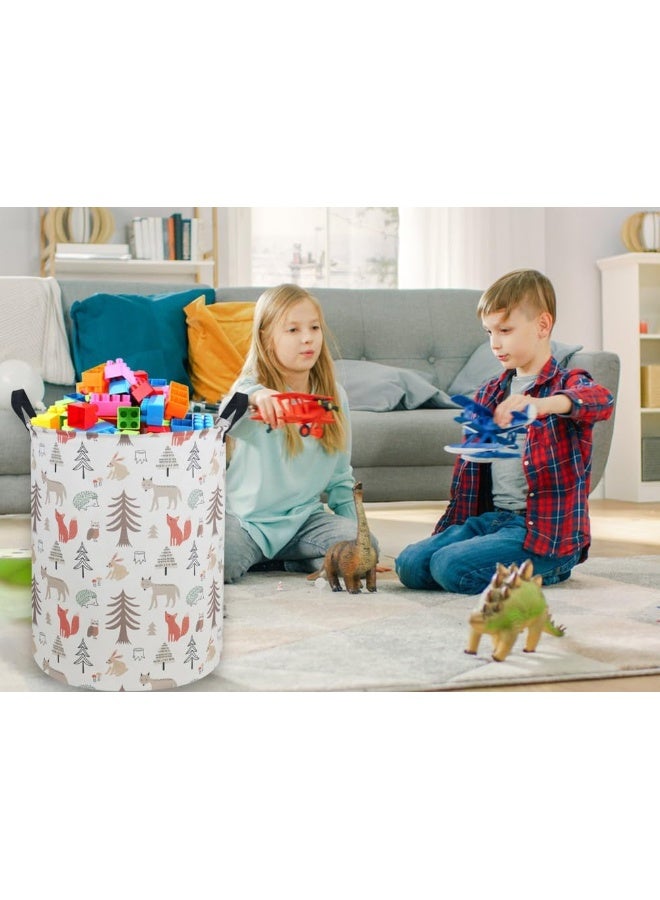 ESSME Kids Laundry Hamper, Animal Hamper Collapsible Canvas Waterproof Storage Bin for Girls, Nursery Hamper, Gift Baskets, Toy Bins (Grey animal) - Image 5