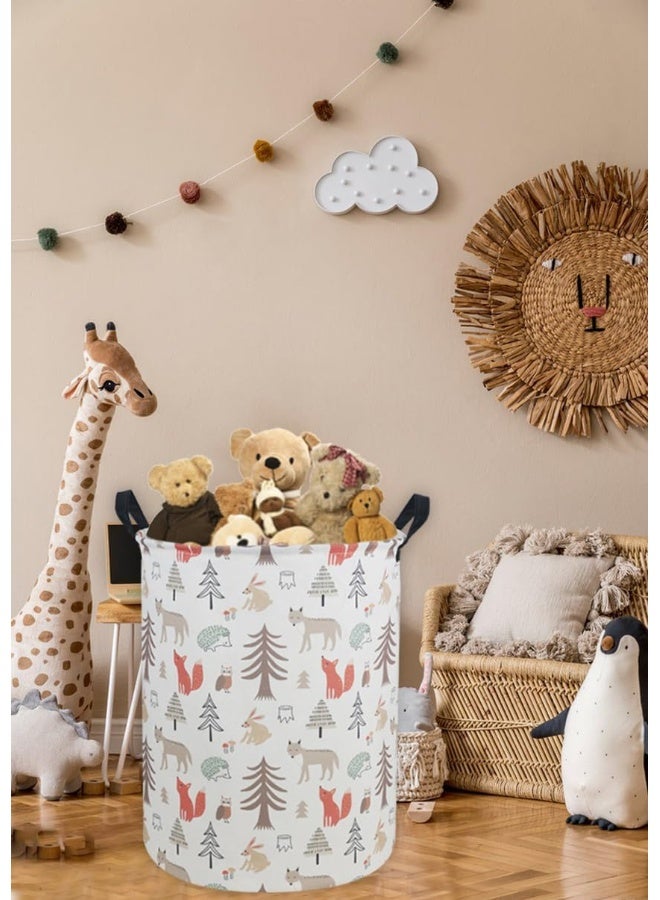 ESSME Kids Laundry Hamper, Animal Hamper Collapsible Canvas Waterproof Storage Bin for Girls, Nursery Hamper, Gift Baskets, Toy Bins (Grey animal) - Image 4