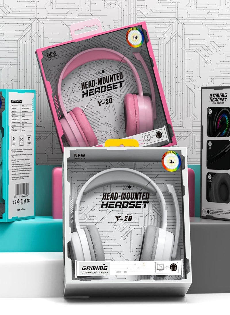 GULFLINK Head-mounted Headphones for Kids Teens Adults White  - Image 3