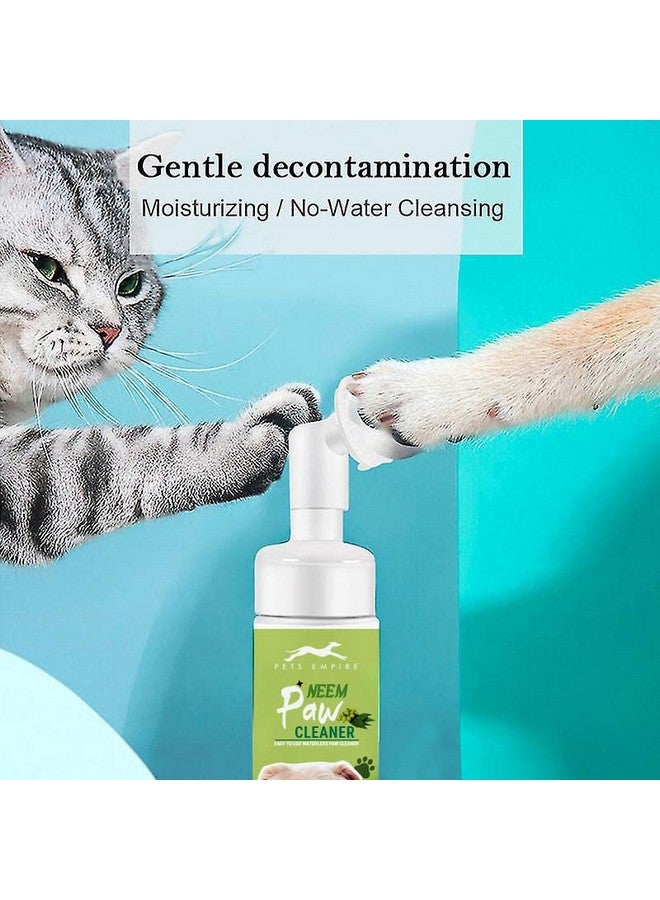 Pets Empire منظف الأقدام، شامبو مائي بدون ماء لتنظيف أقدام الحيوانات الأليفة مع فرشاة سيليكون للكلاب والقطط 150 مل (نيم) - Image 3