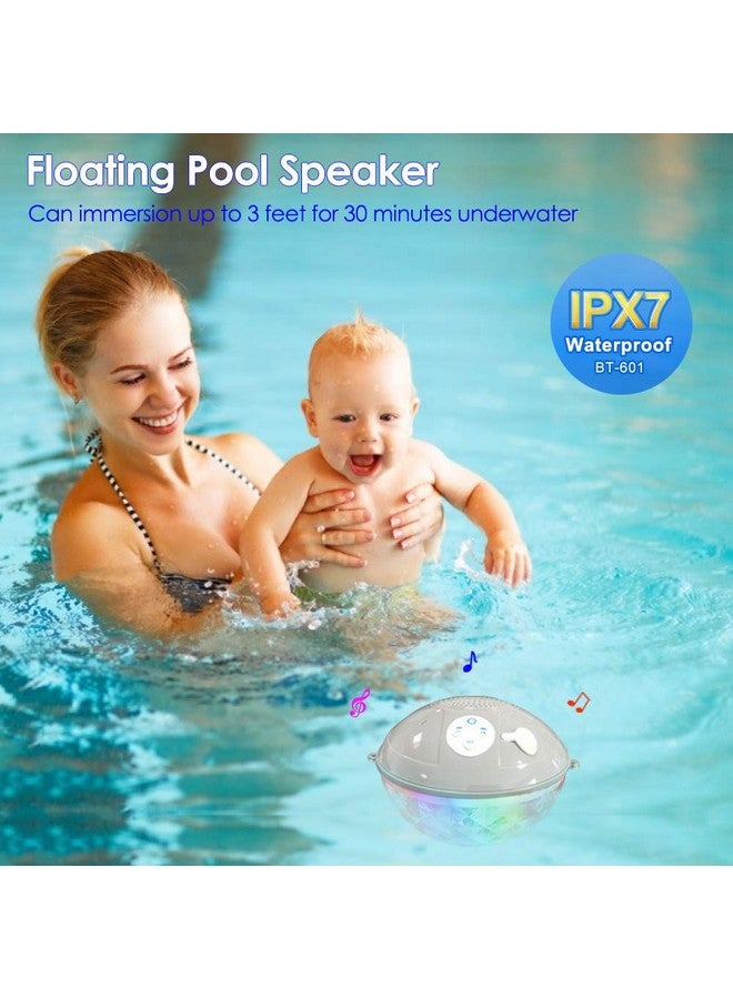 Blufree Pool Speaker With Colorful Lights Floating Bluetooth Speaker Ipx7 Waterproofbuiltin Miccrystal Clear Stereo Sound Speakers Bluetooth Wireless 50Ft Range For Home Shower Pool Outdoor Travel - Image 4