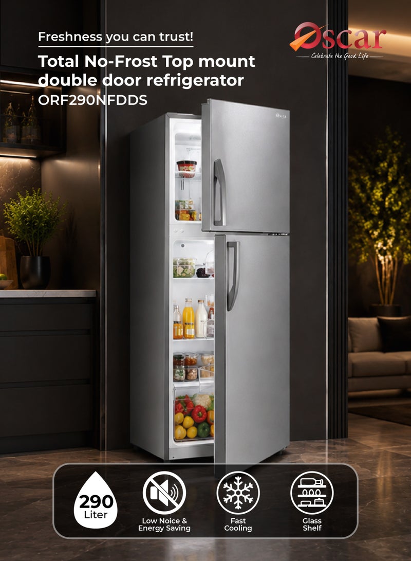Oscar 290 Liters No Frost Double Door Refrigerator | Frost Free Fridge | Energy Efficient | Multi Air Flow Cooling | Large Capacity | Silver Finish - ORF290NFDDS | 2 Years Warranty - Image 2