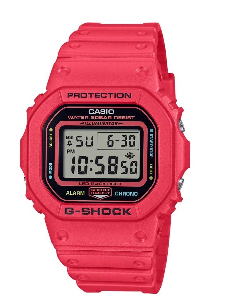 جي شوك ساعة جي شوك للرجال رقمية بألوان زاهية - DW-5600EP-4DR - Image 1