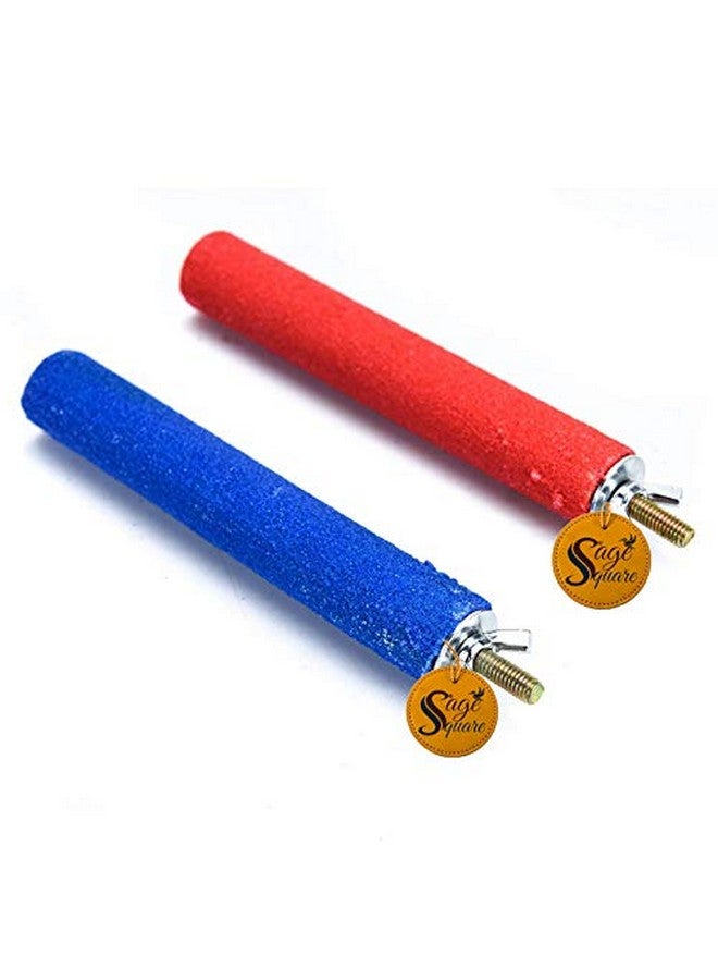 سايج سكوير منصة رملية من الخشب الطبيعي من Sage Square وألعاب الجثم، ملحق قفص مثالي للطيور والهامستر (عبوة من 4 قطع) (لون عشوائي) - Image 3