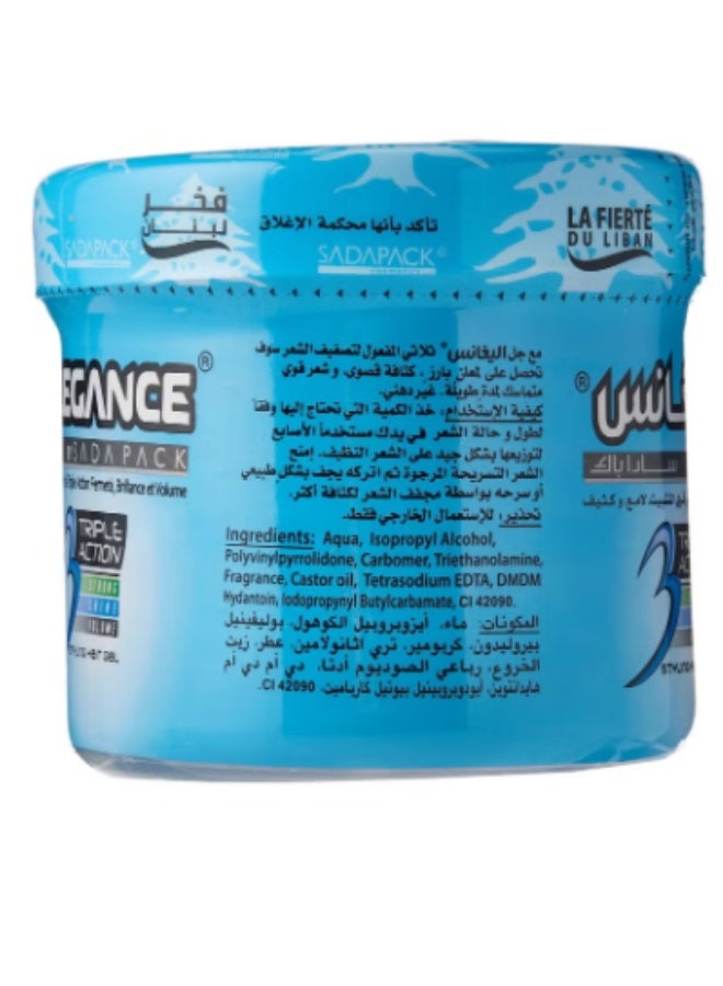 Elegance Triple Action Styling Hair Gel Blue 500ml - Image 2